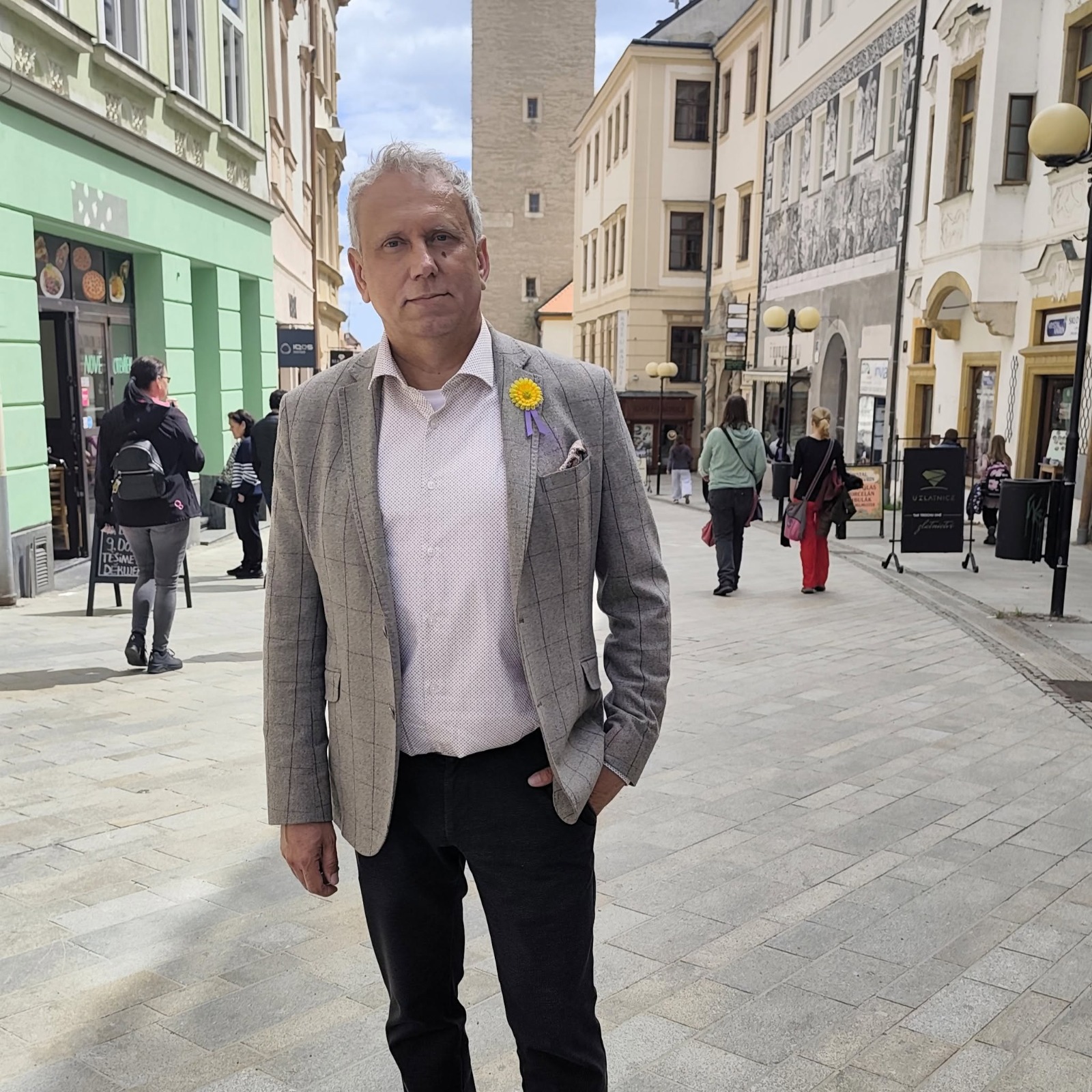 Stanislav Palša na znojemské pěší zóně